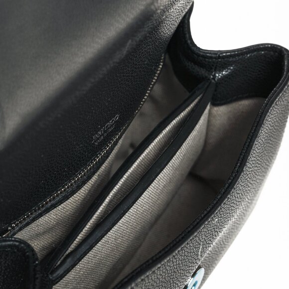 Jimmy Choo Cheri Black Soft Grainy Leather Crystal-Buckle Top Handle Bag - Picture 11 of 14